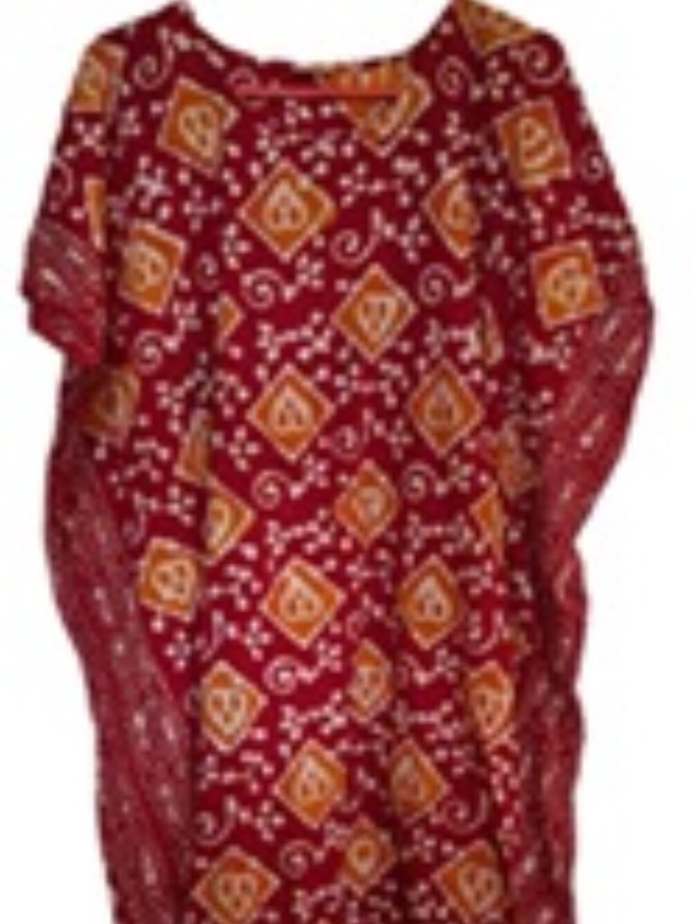 70s Batik Hippie Kaftan Maxi Dress 22